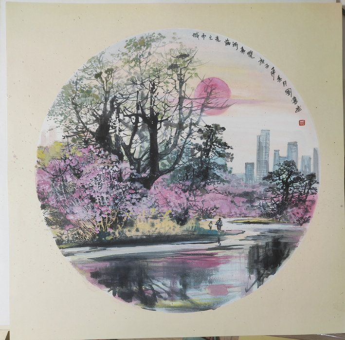 蒲河春曉  （國富 畫）