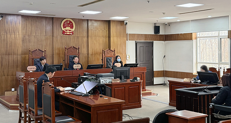 于洪區(qū)法院公開審理銷售有毒,、有害食品案件的庭審現場